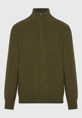 Pulover tricotat simplu cu fermoar pe jumătate pentru bărbați