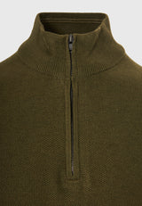 Pulover tricotat simplu cu fermoar pe jumătate pentru bărbați