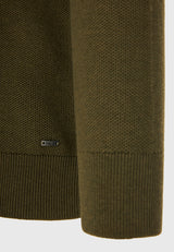 Pulover tricotat simplu cu fermoar pe jumătate pentru bărbați