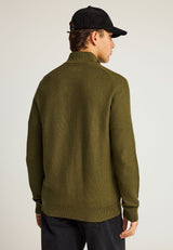 Pulover tricotat simplu cu fermoar pe jumătate pentru bărbați