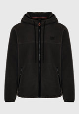 Sustainable relaxed fit fleece zip-up hoodie with pockets