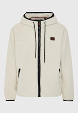 Sustainable relaxed fit fleece zip-up hoodie with pockets