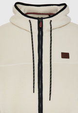 Sustainable relaxed fit fleece zip-up hoodie with pockets