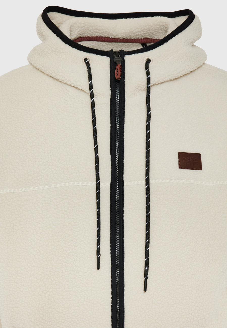 Sustainable relaxed fit fleece zip-up hoodie with pockets