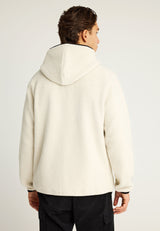 Hanorac din fleece cu fermoar, croială lejeră, sustenabil, cu buzunare