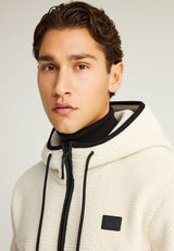 Hanorac din fleece cu fermoar, croială lejeră, sustenabil, cu buzunare