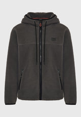 Sustainable relaxed fit fleece zip-up hoodie with pockets