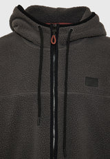 Sustainable relaxed fit fleece zip-up hoodie with pockets