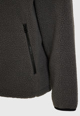 Sustainable relaxed fit fleece zip-up hoodie with pockets