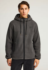 Hanorac din fleece cu fermoar, croială lejeră, sustenabil, cu buzunare