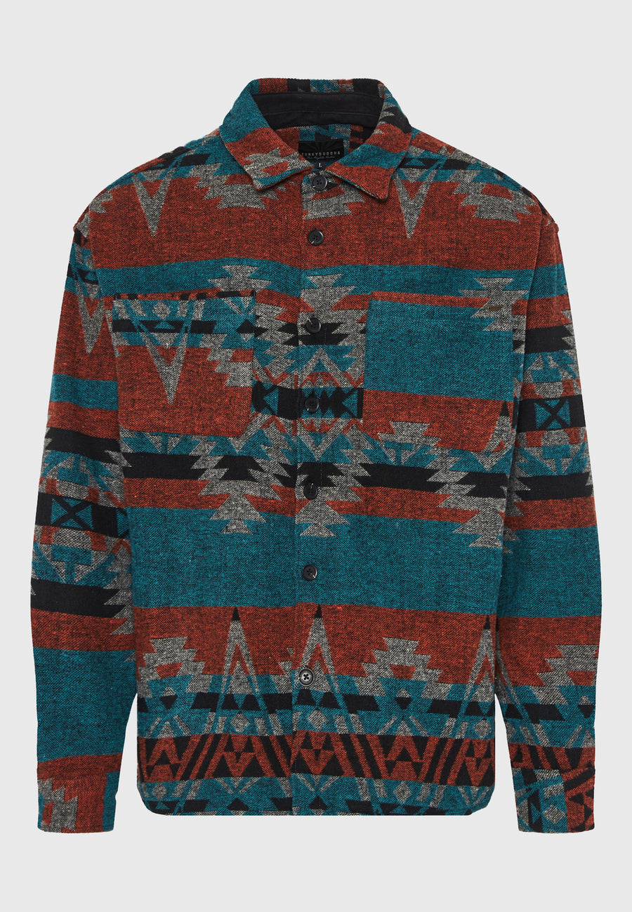 Cămașă casual bărbătească cu model etnic