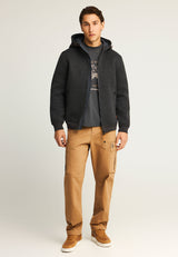 Hanorac bărbătesc cu fermoar, într-o singură culoare