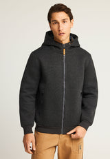 Hanorac bărbătesc cu fermoar, într-o singură culoare