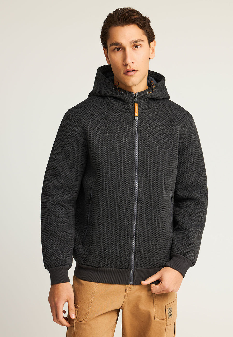 Hanorac bărbătesc cu fermoar, într-o singură culoare