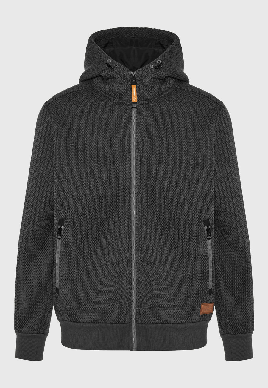 Hanorac bărbătesc cu fermoar, într-o singură culoare