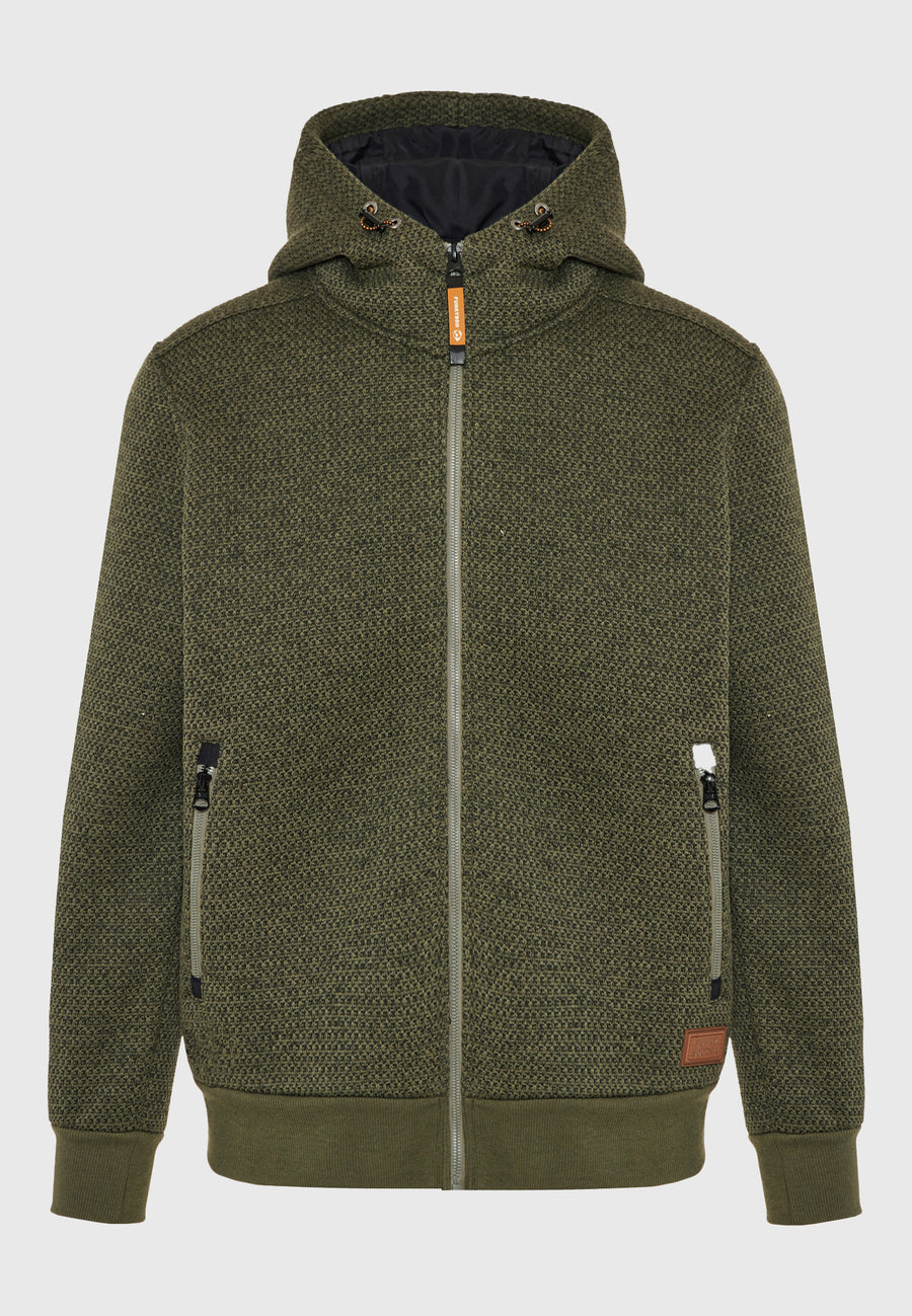 Hanorac bărbătesc cu fermoar, într-o singură culoare