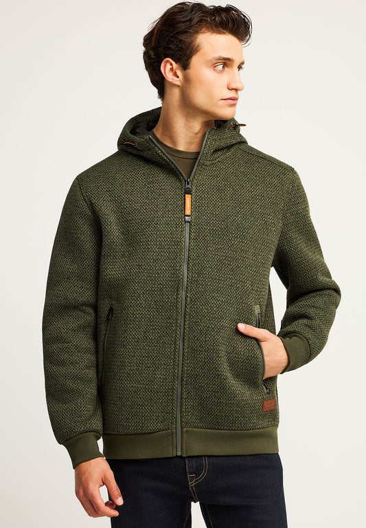 Hanorac bărbătesc cu fermoar, într-o singură culoare