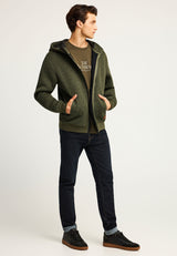 Hanorac bărbătesc cu fermoar, într-o singură culoare