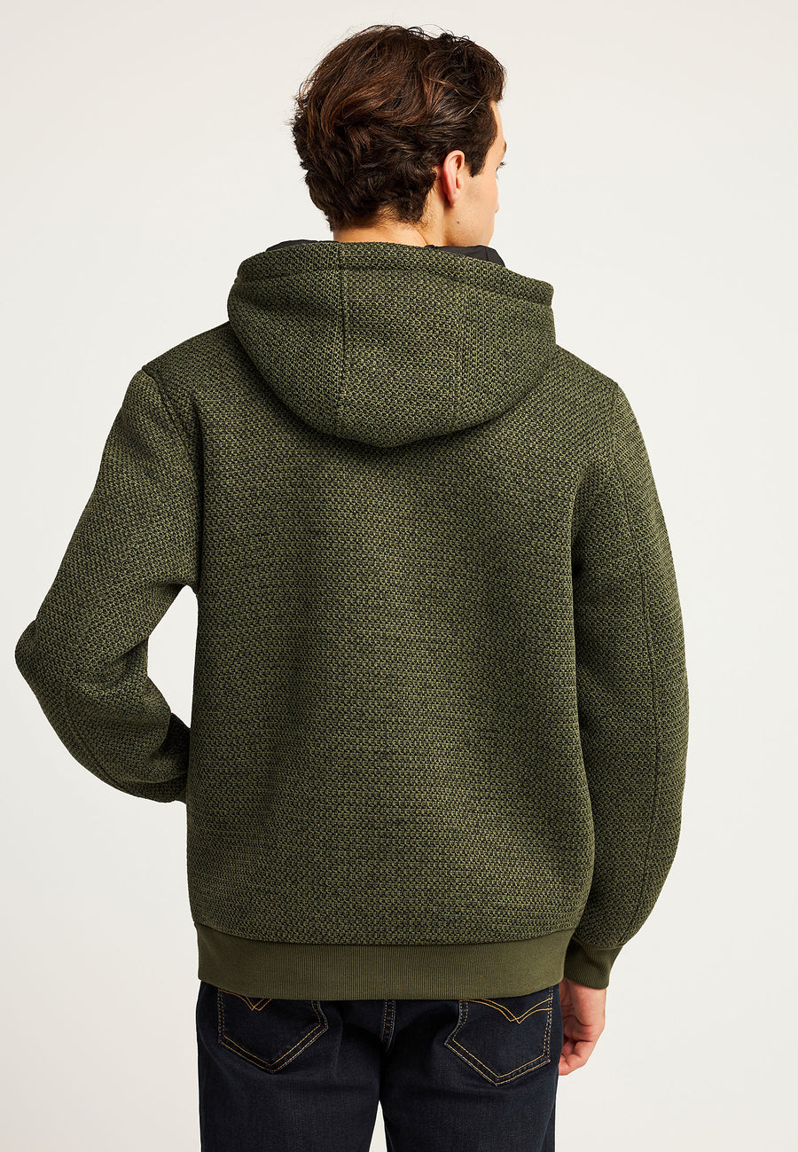 Hanorac bărbătesc cu fermoar, într-o singură culoare