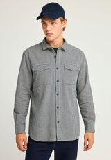 Men's plaid cotton overshirt