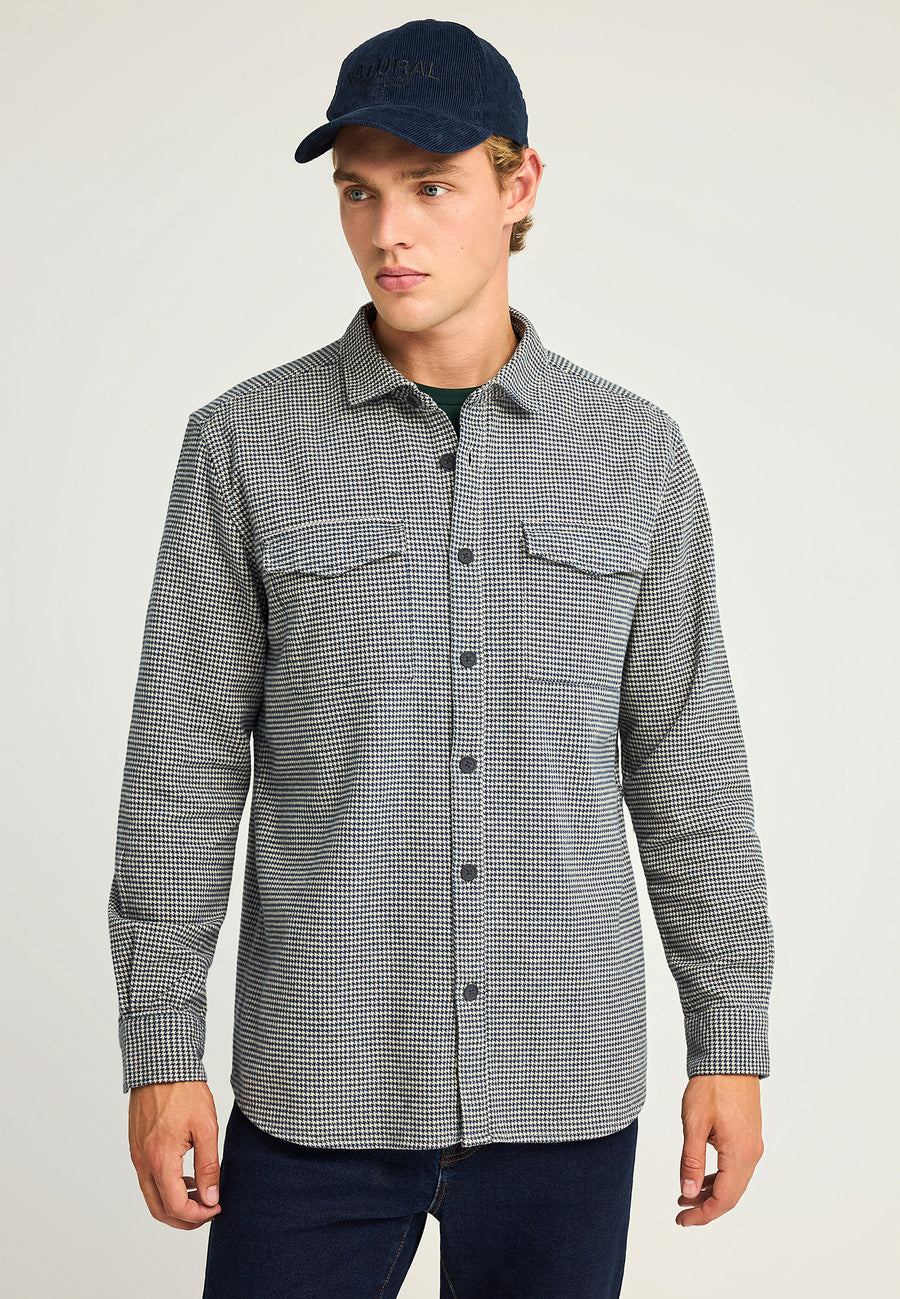 Men's plaid cotton overshirt