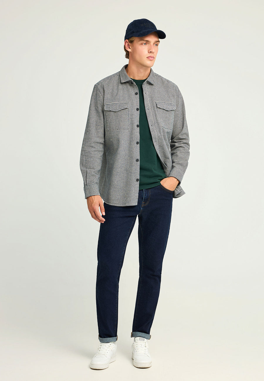 Men's plaid cotton overshirt