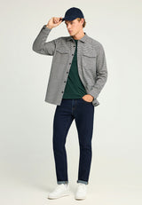 Men's plaid cotton overshirt