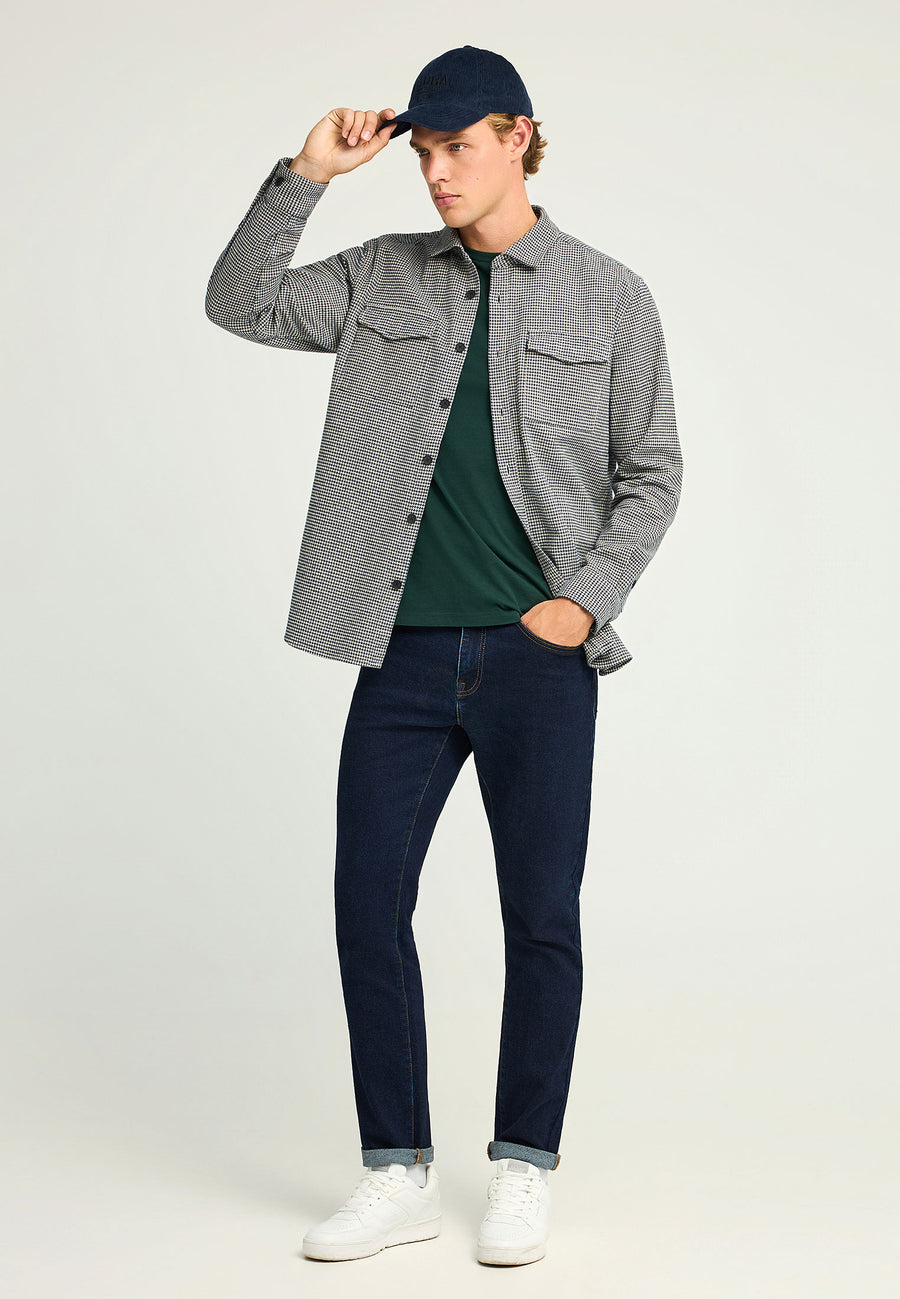 Men's plaid cotton overshirt