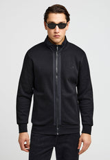 Men's plain pique zip-up jacket