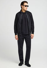 Men's plain pique zip-up jacket