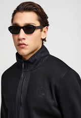 Men's plain pique zip-up jacket