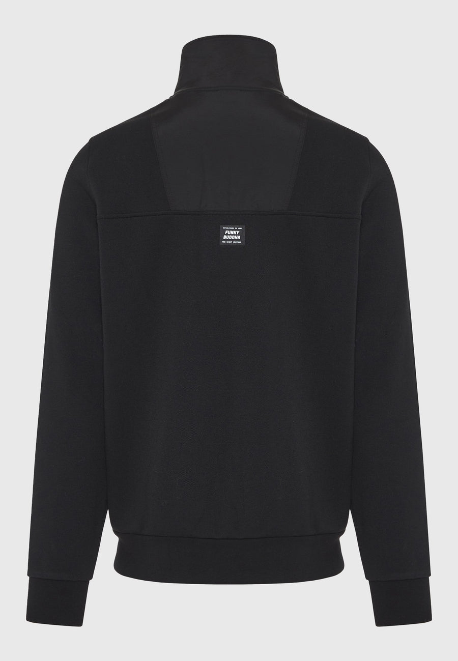 Jachetă bărbătească din piqué simplu cu fermoar