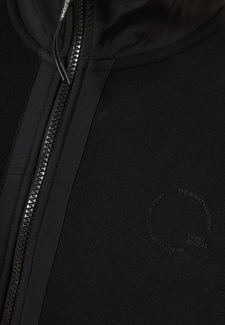 Jachetă bărbătească din piqué simplu cu fermoar