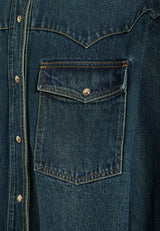 Cămașă bărbătească supradimensionată cu buzunare la piept