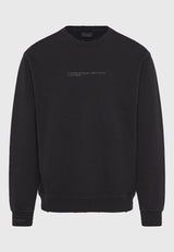 Hanorac bărbătesc simplu cu guler rotund și imprimeu subtil pe piept