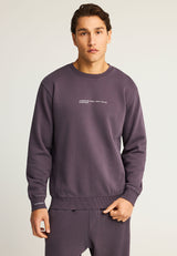 Hanorac bărbătesc simplu cu guler rotund și imprimeu subtil pe piept