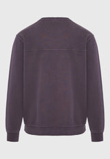 Hanorac bărbătesc simplu cu guler rotund și imprimeu subtil pe piept