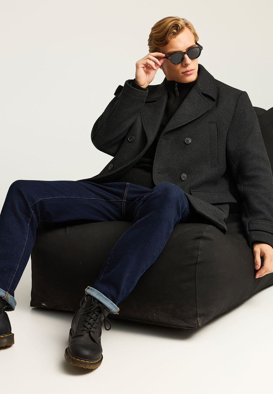 Blugi slim fit cu croială conică