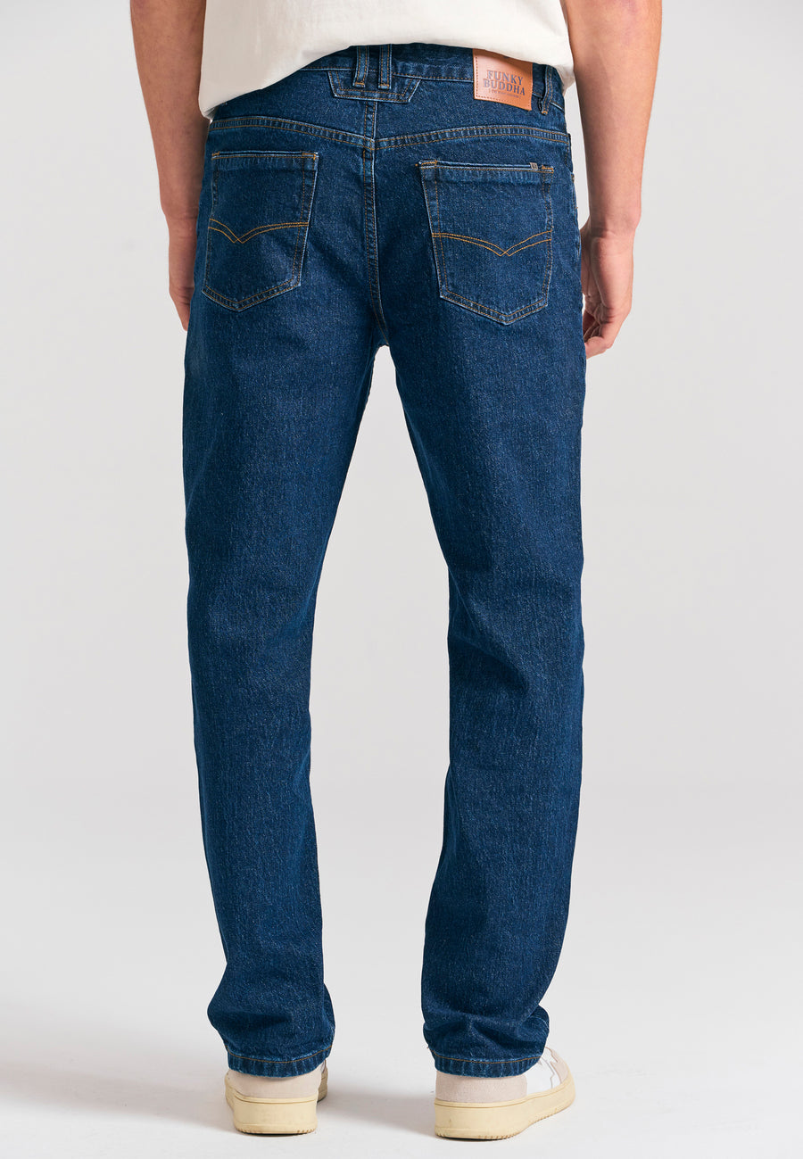 Straight fit jeans with washed effects