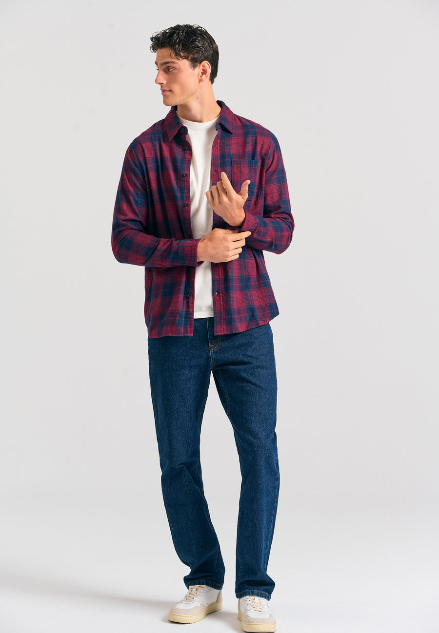 Straight fit jeans with washed effects