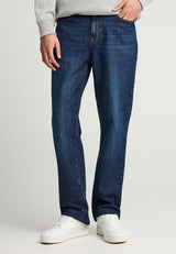 Blugi cu croială dreaptă și efecte spălate