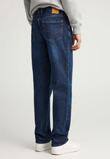 Blugi cu croială dreaptă și efecte spălate