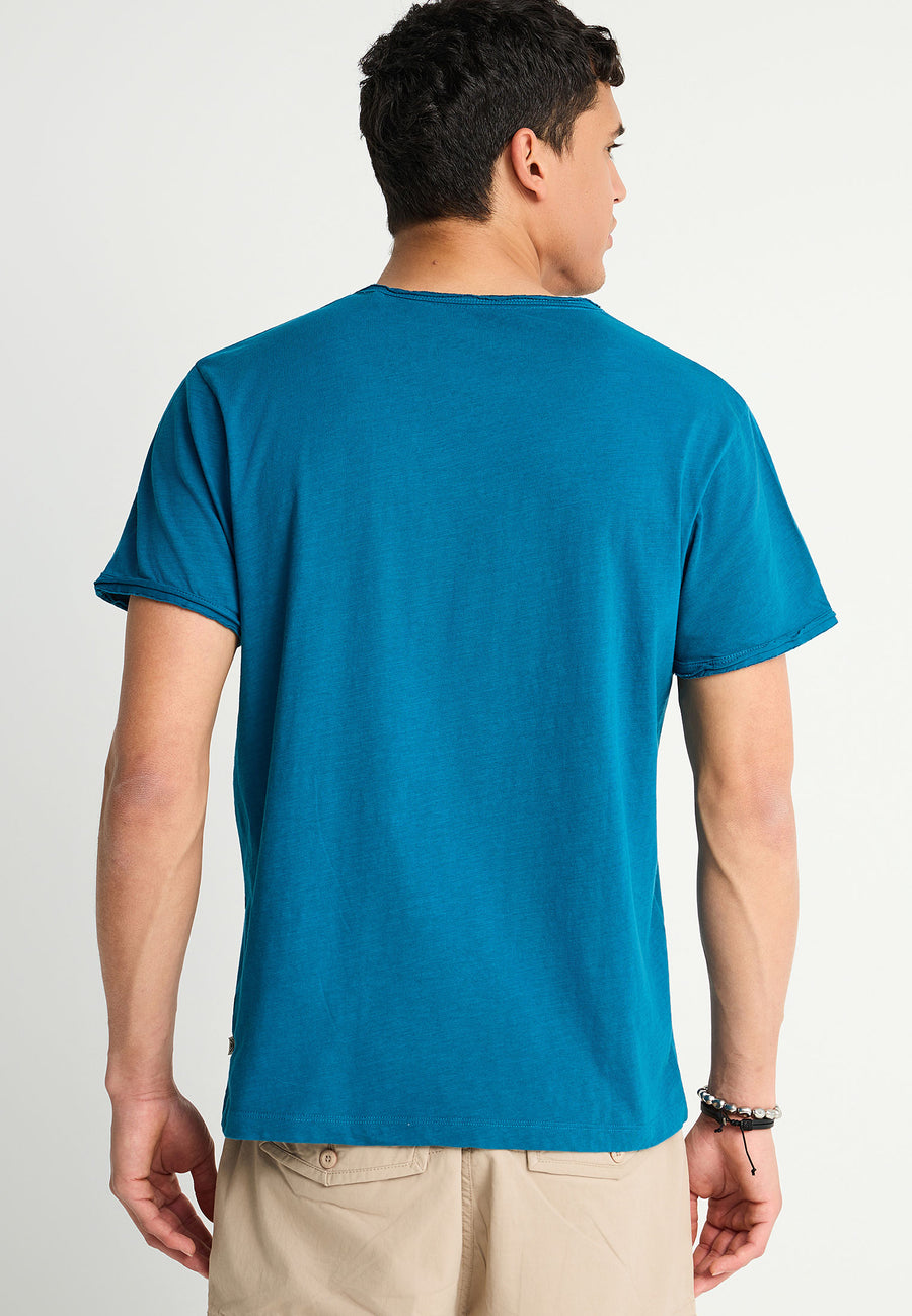 Tricou de bărbați din bumbac cu decolteu în V - Esențial