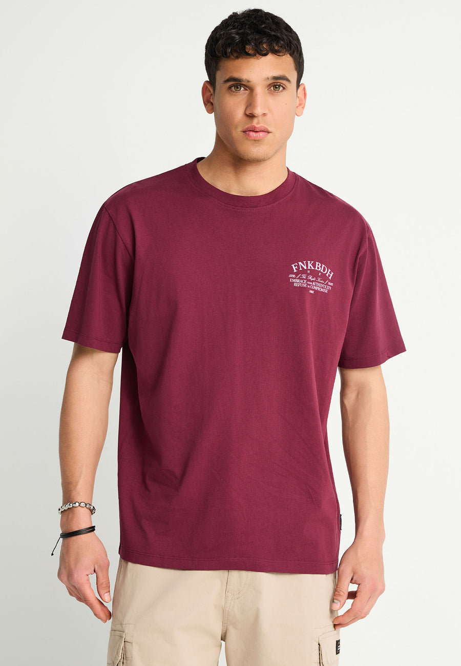 Tricou relaxat pentru bărbați cu imprimeu pe spate