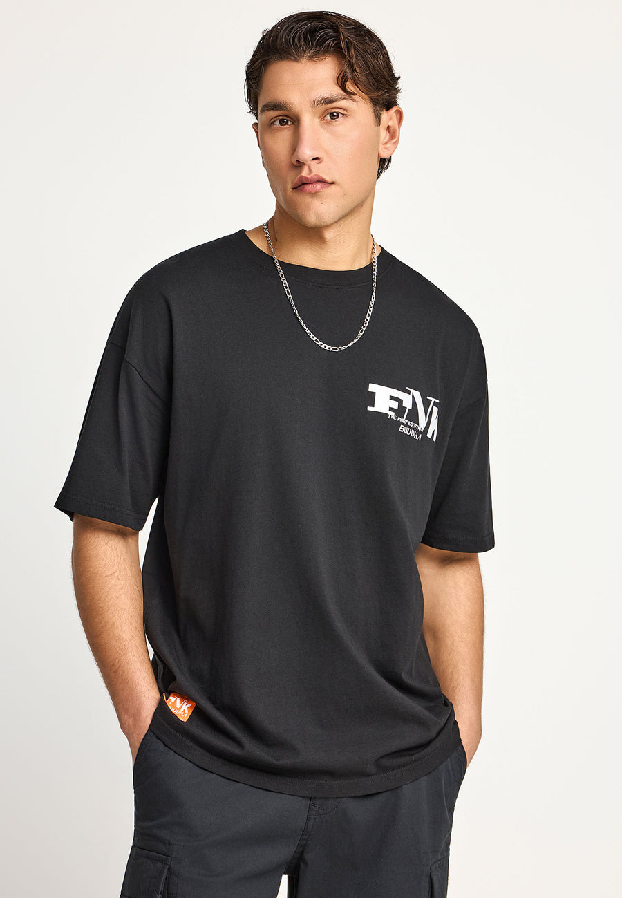Tricou oversize de bărbați cu imprimeu pe spate