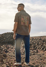 Men's short-sleeve shirt with print on the back