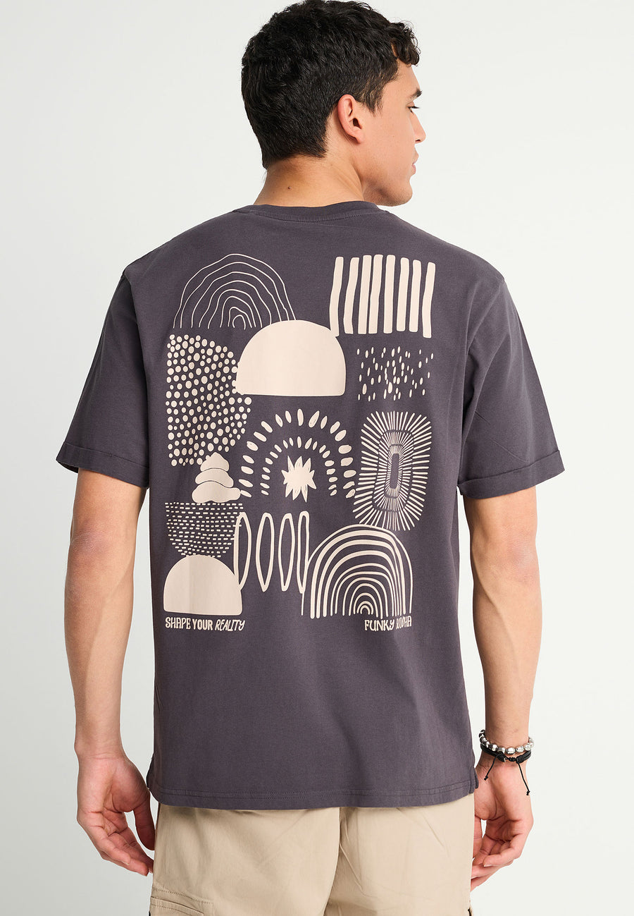 Tricou cu imprimeu grafic pe spate