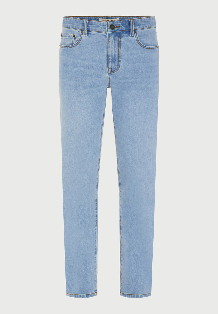 Men's slim tapered jeans with washed effects