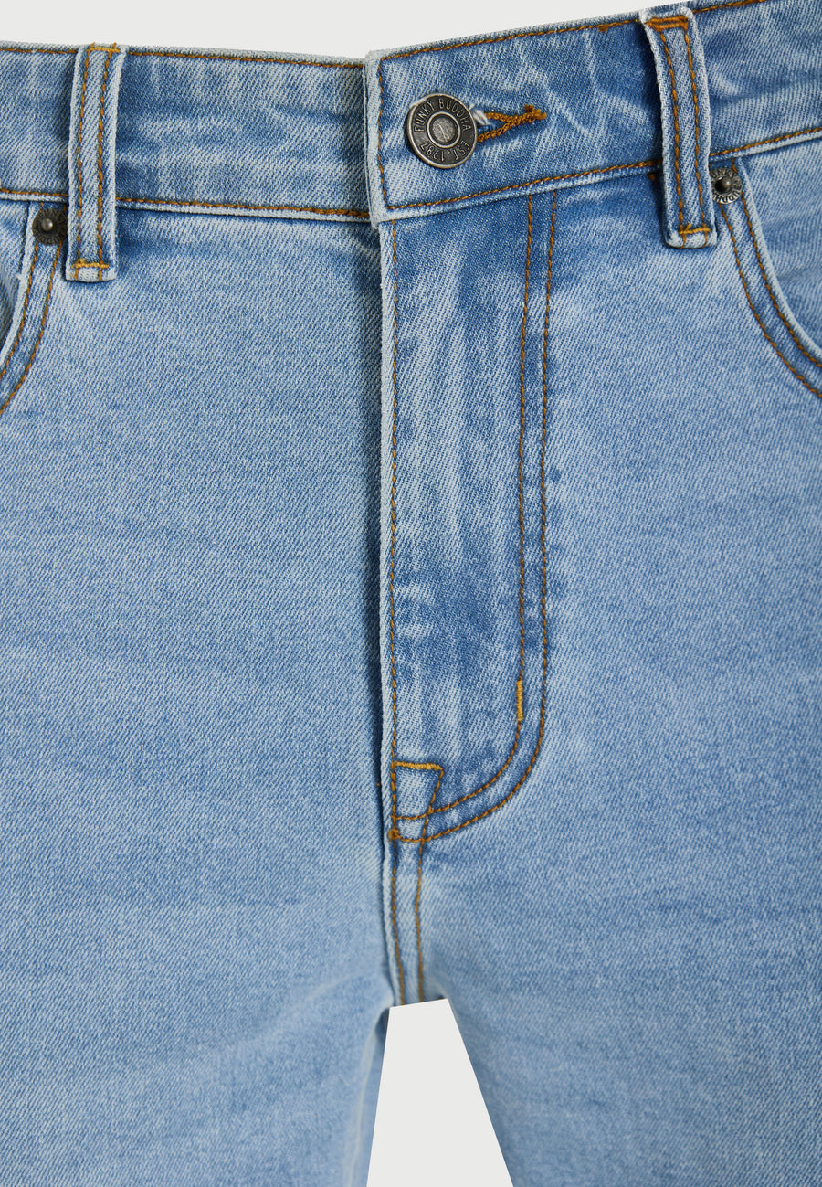 Men's slim tapered jeans with washed effects