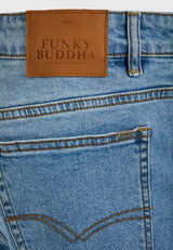 Pantaloni scurți de blugi bărbați, conici, slim-fit